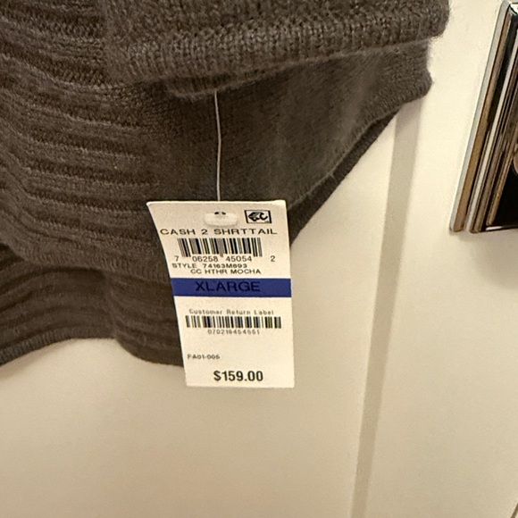 Charter Club Textured Olive Cashmere Sweater, NWT - Picture 2 of 5